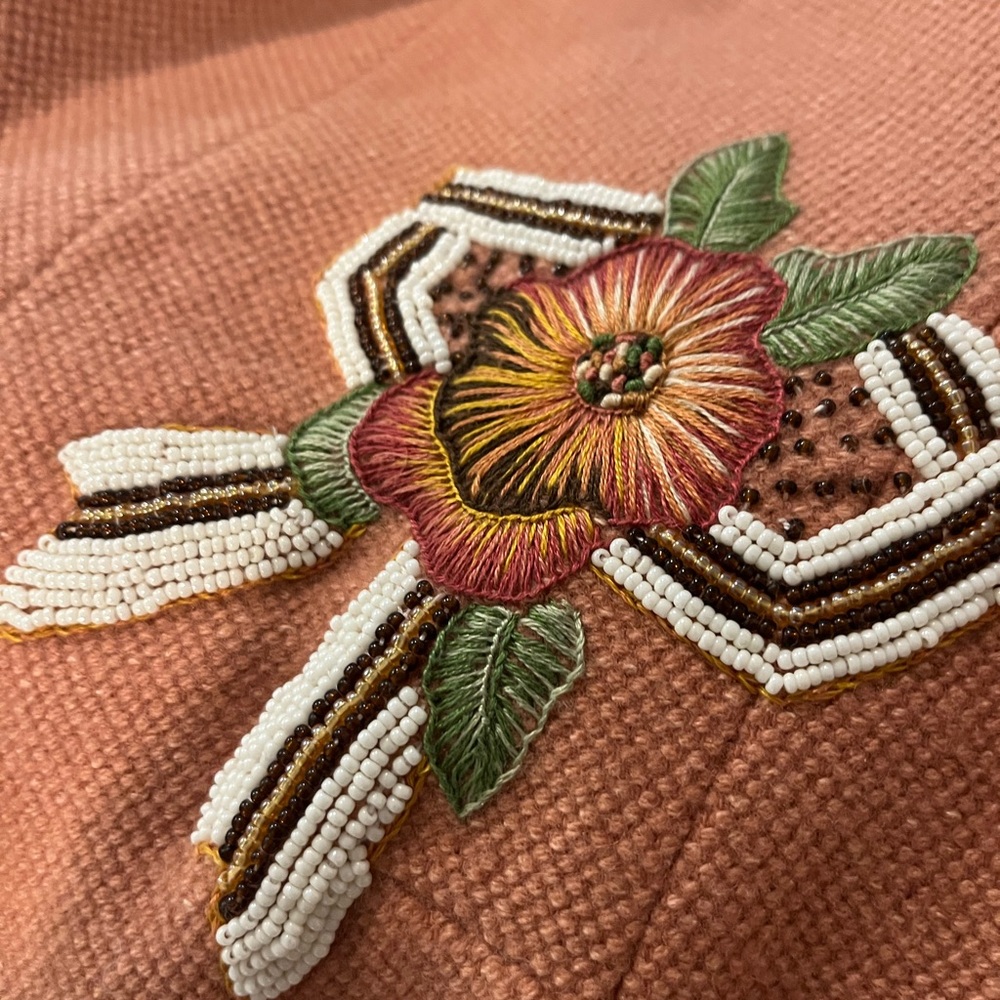 Kay Unger Tan Women's Blazer with Embroidered Detail‎ - Picture 6 of 7
